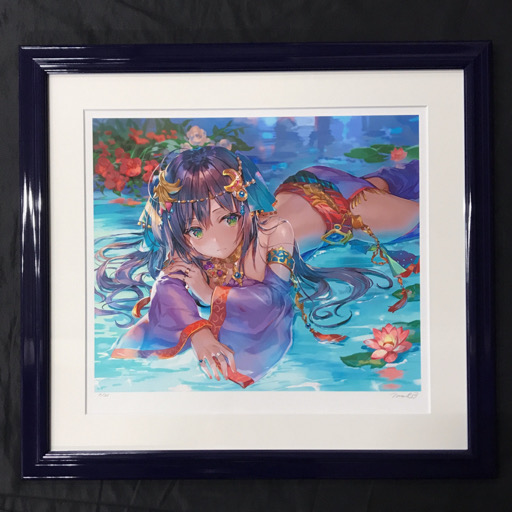 アールビバン ももこ 「蓮の踊り子」 ミクストメディア 版画 8/35 作品保証書付き 約63×68.5×2cm